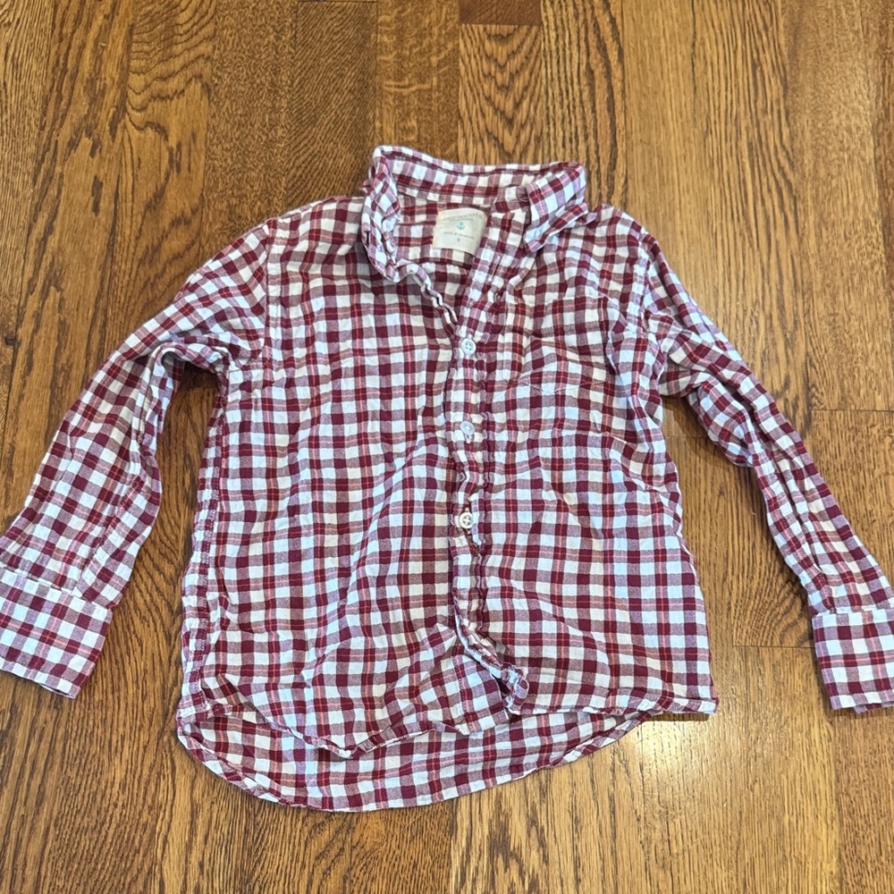 Crewcuts Kids Red Checkered Shirt Size 3